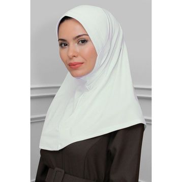 Hürrem Bone 1600-42 Beyaz Sandy Sade Geçmeli Eşarp