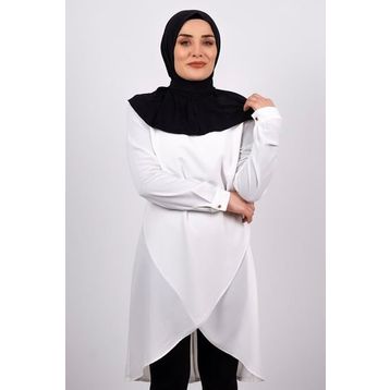 Hürrem Bone 2101-01 Siyah Sandy Arkadan Çıtçıtlı Geçmeli Eşarp
