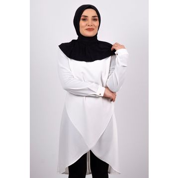 Hürrem Bone 2101-01 Siyah Sandy Arkadan Çıtçıtlı Geçmeli Eşarp