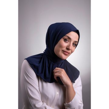 Hürrem Bone 2101-02 Lacivert Sandy Arkadan Çıtçıtlı Geçmeli Eşarp