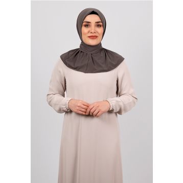Hürrem Bone 2101-10 Vizon Sandy Arkadan Çıtçıtlı Geçmeli Eşarp