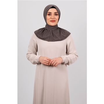 Hürrem Bone 2101-10 Vizon Sandy Arkadan Çıtçıtlı Geçmeli Eşarp