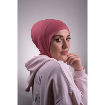 Hürrem Bone 2106_18 Gül Kurusu Viskon Kumaş Hijab Spor Pratik Hazır Geçmeli Bone