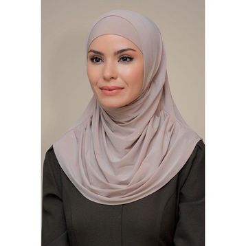 Hürrem Bone Sandy Kendinden Boneli Bej Geçmeli Eşarp