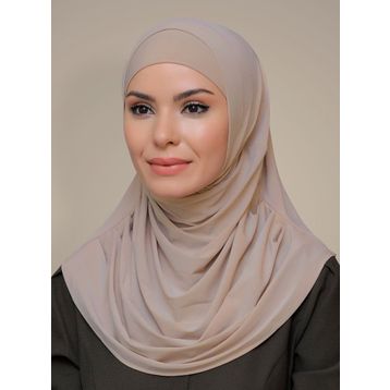 Hürrem Bone Sandy Kendinden Boneli Bej Geçmeli Eşarp