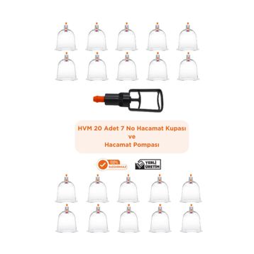 Hvm 20 Adet 7 cm Hacamat Kupası ve Hacamat Pompası