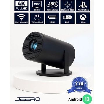 HY300 Pro Siyah Taşınabilir Projeksiyon Cihazı