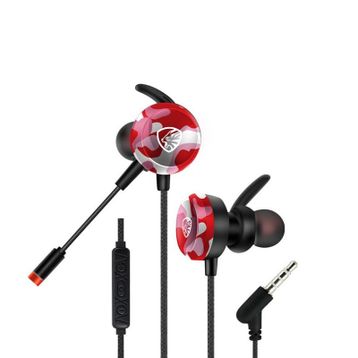 Hytech HY-GK4 Esnek Mikrofonlu Kamuflajlı Kulak İçi Kırmızı Renk Oyuncu Kulaklığı