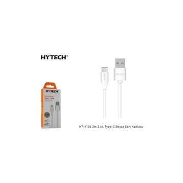 Hytech HY-X106 2 m 2.4A Type-C Beyaz Şarj Kablosu