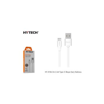 Hytech HY-X106 2 m 2.4A Type-C Beyaz Şarj Kablosu