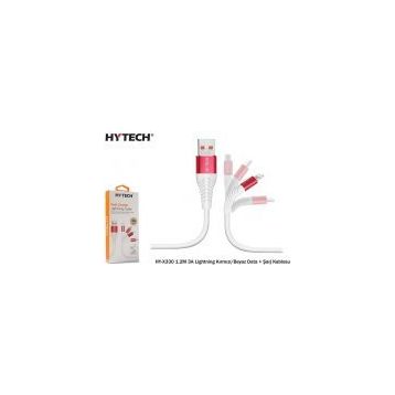 Hytech HY-X330 1.2 m 3A Lightning Kırmızı-Beyaz Data Kablosu