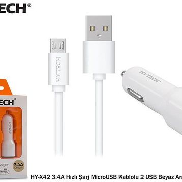 Hytech HY-X42 3.4A 2 U Micro USB Kablolu Hızlı Şarj