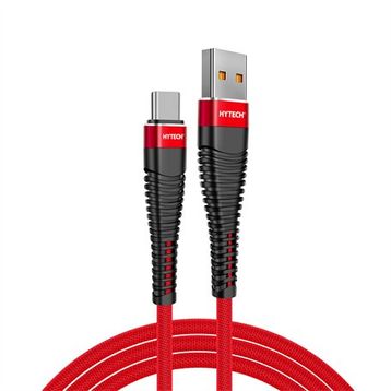 Hytech HY-X425 3A Type-C 1 mt Kırmızı Data Şarj Kablosu