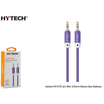 Hytech HY-X70 Mor 1 m 3.5 mm Stereo Ses Kablosu