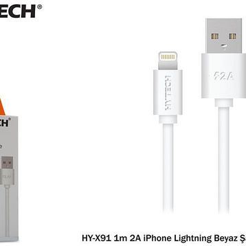 Hytech HY-X91 1 m 2A iPhone Lightning Beyaz Şarj Kablosu