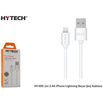 Hytech HY-X95 1 m 2.4A iPhone Lightning Beyaz Şarj Kablosu