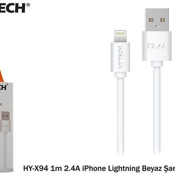 Hytech HY-X98 2m 2.4A iPhone Lightning Beyaz Şarj Kablosu