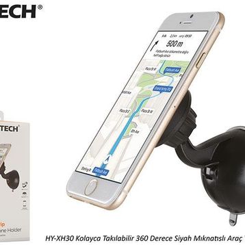 Hytech HY-XH30 Siyah Kolayca Takılabilir 360 Derece Mıknatıslı Telefon Tutucu