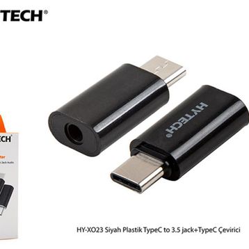 Hytech HY-XO23 Siyah Plastik Typec To 3.5 Jack typec Çevirici