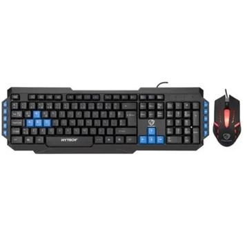 Hytech HYK-46 Gamy Combo USB Mavi Tuşlu Q Gaming Oyuncu Siyah Klavye ve 1000 DPI Mouse Set