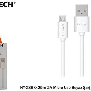 Hytech HYX88 0.25M 2A Micro Usb Beyaz Şarj Kablosu