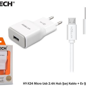 Hytech HYXE24 Micro Usb 2.4a Hızlı Şarj Kablo ve Ev Şarj Adaptör