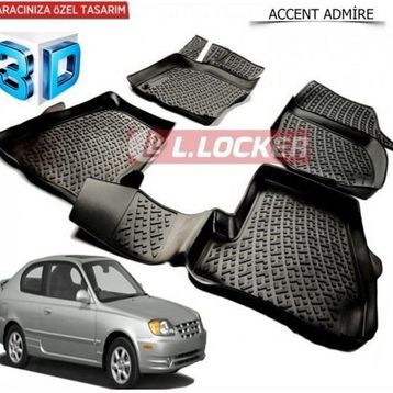 Hyundai Accent Admire 2001-2005 3D Havuzlu Paspas