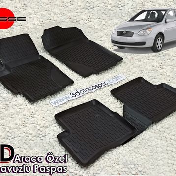 Hyundai Accent Era 2006-2012 Siyah Premium 4D Araca Özel Paspas