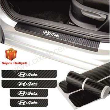 Hyundai Getz 4 Adet Karbon Kapı Eşiği Sticker