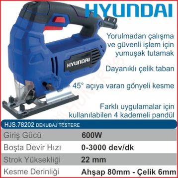 Hyundai HSJ 78202 Dekupaj Testere