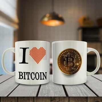 I love Bitcoin Baskılı Kupa Bardak