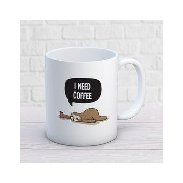 I Need Coffee İki Tarafı Baskılı Kupa