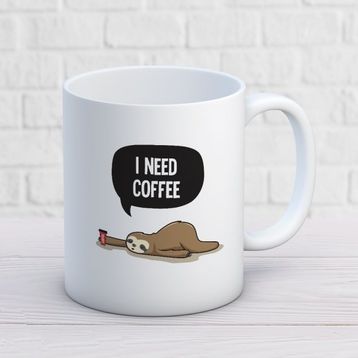 I Need Coffee İki Tarafı Baskılı Kupa