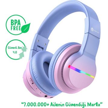 iClever BTH12 Gradyan Pembe Çocuk Bluetooth Kulaklık