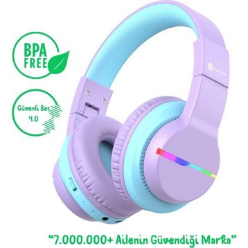 iClever BTH12 Mor Çocuk Bluetooth Kulaklık