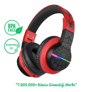 iClever BTH12 Siyah Kırmızı Çocuk Bluetooth Kulaklık