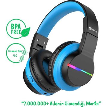 iClever BTH12 Siyah Mavi Çocuk Bluetooth Kulaklık