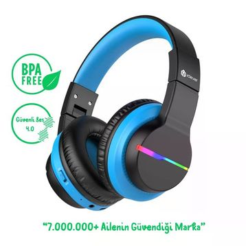 iClever BTH12 Siyah Mavi Çocuk Bluetooth Kulaklık