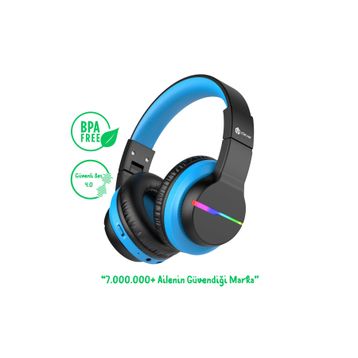 iClever BTH12 Siyah Mavi Çocuk Bluetooth Kulaklık