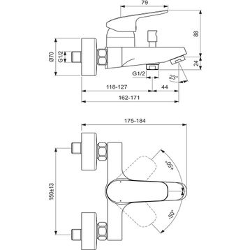 Ideal B1721AA Standard Ceraflex Krom Banyo Bataryası