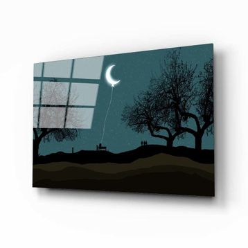 İdeal Glass Art Ay Cam Tablo