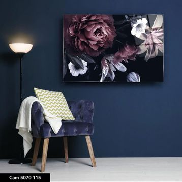 İdeal Glass Art Çiçek Cam Tablo