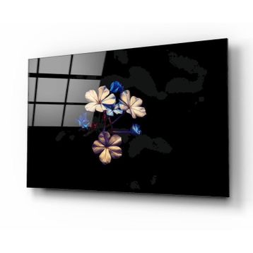 İdeal Glass Art Çiçekler Cam Tablo