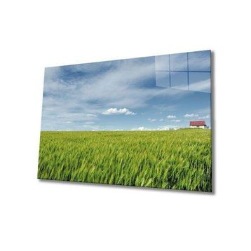 İdeal Glass Art Çimen Cam Tablo
