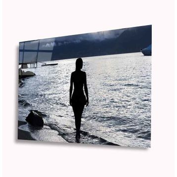 İdeal Glass Art Deniz ve Kadın 4 mm Dayanıklı Temperli Cam Tablo