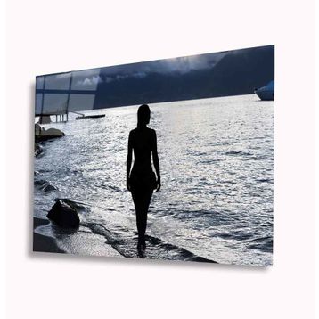 İdeal Glass Art Deniz ve Kadın 4 mm Dayanıklı Temperli Cam Tablo