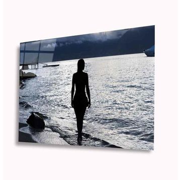 İdeal Glass Art Deniz ve Kadın 4 mm Dayanıklı Temperli Cam Tablo