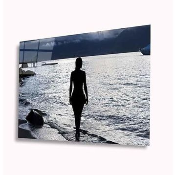 İdeal Glass Art Deniz ve Kadın 4 mm Dayanıklı Temperli Cam Tablo