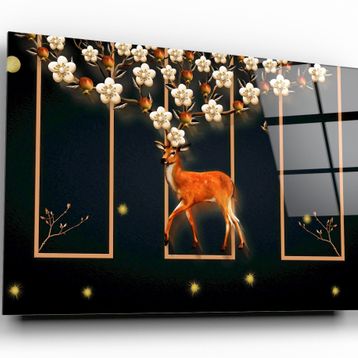 İdeal Glass Art Geyik Cam Tablo