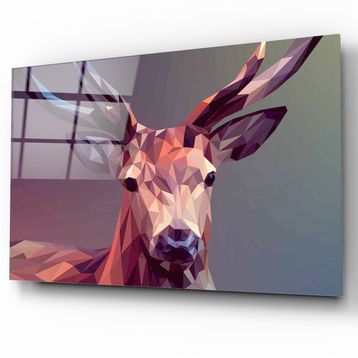 İdeal Glass Art Geyik Cam Tablo